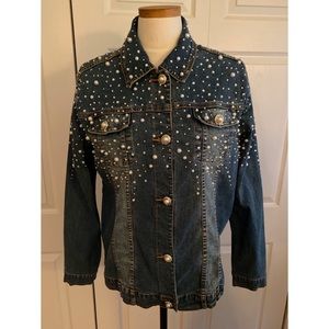 Vintage Pearl & Diamond Denim Jacket